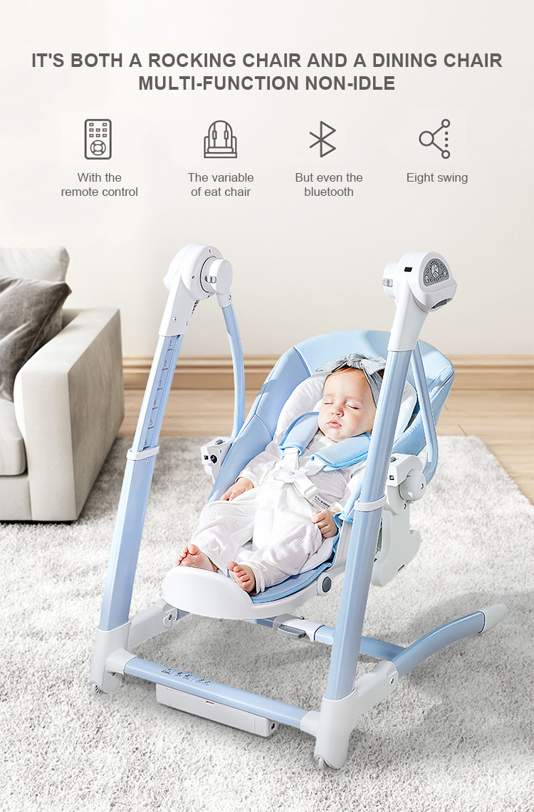 Modern 3 in 1 electric relaxing trampoline baby meal rocking chair