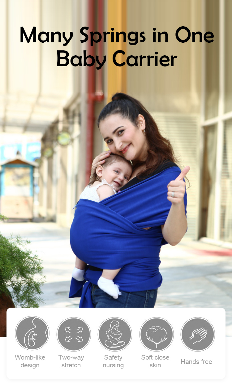 Sleepy Wrap Baby Carrier, Dark Grey Stretchy Sling from Newborns to 35lbs