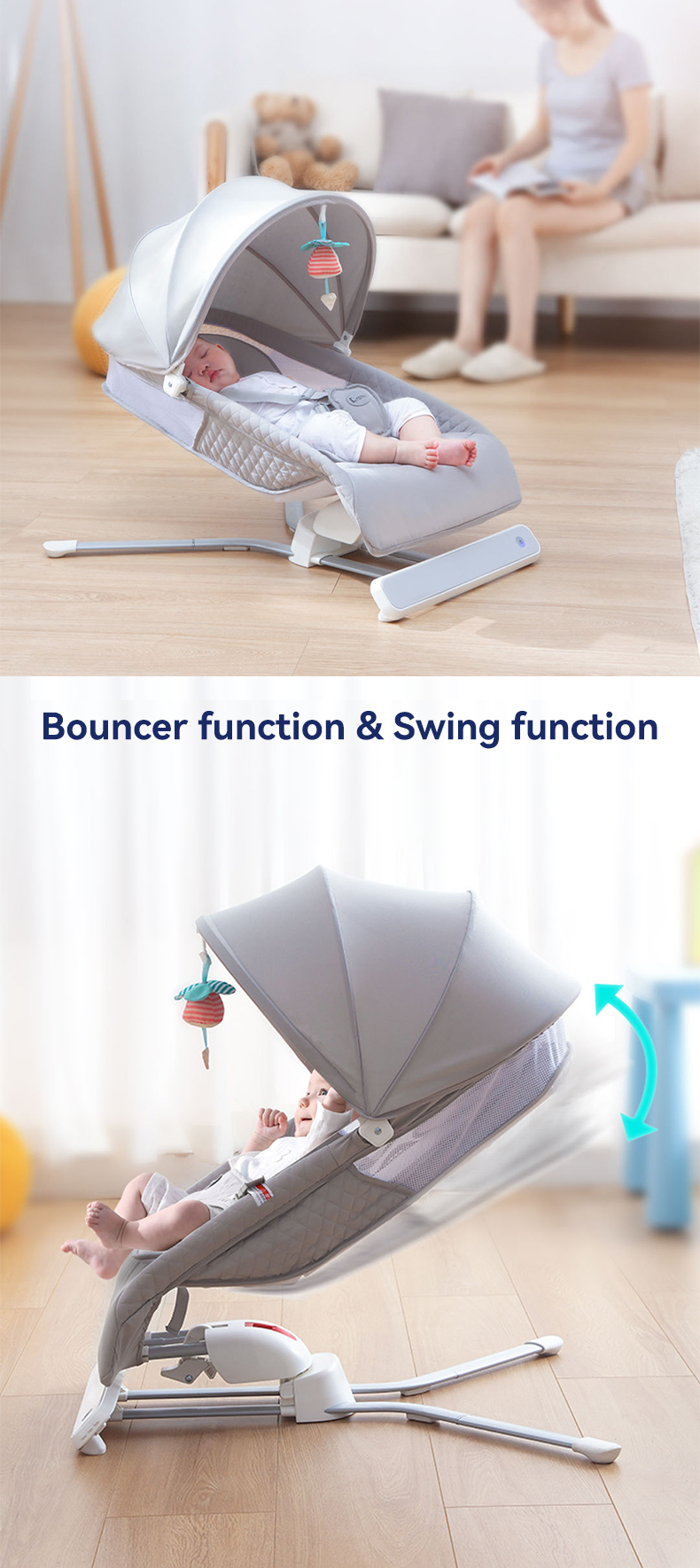 2022 Baby Swing Bouncer Wholesale Newborn Sleeping Automatic Swing Crib